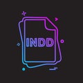 INDD file type icon design vector Royalty Free Stock Photo
