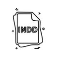 INDD file type icon design vector