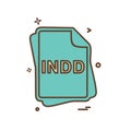 INDD file type icon design vector