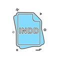 INDD file type icon design vector