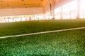 Inddor Soccer field with artificial grass Royalty Free Stock Photo