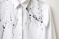 Indelible Pen and stain of black ink on white shirt. Generate AI Royalty Free Stock Photo