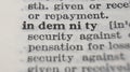 Indemnity dictionary definition close-up