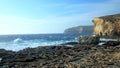 The rocky cliffs in indented coastline of San Lawrenz, Gozo, Malta