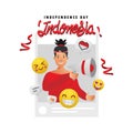 Independence day indonesia illustration woman design