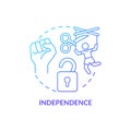 Independence and autonomy concept icon.