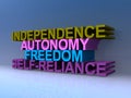 Independence autonomy freedom self reliance Royalty Free Stock Photo