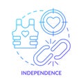 Independence blue gradient concept icon