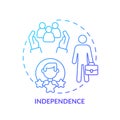 Independence blue gradient concept icon