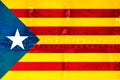 Independence Catalonia Flag on metalic texture background.