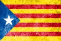 Independence Catalonia Flag on stone texture background.