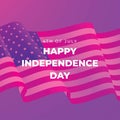 Happy 4th of July poster ,Independence Day USA blue background with the United States flag Royalty Free Stock Photo