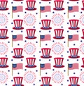 Independence Day of America seamless pattern. July 4th an endless background. USA national holiday repeating texture Royalty Free Stock Photo
