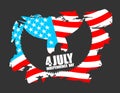Independence Day America. Symbol of countrys eagle with wings an Royalty Free Stock Photo