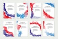 Independence Day of America template set for brochures, postcard, flyer, poster. July 4 is the national holiday USA with