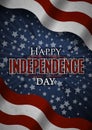 Independence day American signs with flag stripes, vector illustration Royalty Free Stock Photo