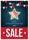 Independence day American signs with flag stripes, vector illustration Royalty Free Stock Photo