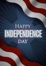 Independence day American signs with flag stripes, vector illustration Royalty Free Stock Photo