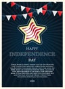 Independence day American signs with flag stripes, vector illustration Royalty Free Stock Photo