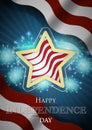 Independence day American signs with flag stripes, vector illustration Royalty Free Stock Photo