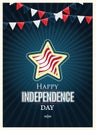 Independence day American signs with flag stripes, vector illustration Royalty Free Stock Photo