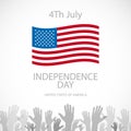 Independence day American signs hanging with chain, vector illustration Royalty Free Stock Photo