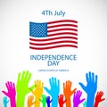 Independence day American signs hanging with chain, vector illustration Royalty Free Stock Photo