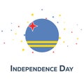 Independence day of Aruba. Patriotic Banner. Vector illustration. Royalty Free Stock Photo