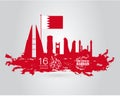 Independence Day Bahrain National Day vector illustration