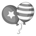 Independence day balloons icon monochrome