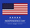 Independence Day banner, fourth of july. American flag on the blue background.Independed of USA. Vector illustration eps10 Royalty Free Stock Photo