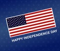 Independence Day Banner, fourth of july. American flag  on the blue background. Vector illustration eps10 Royalty Free Stock Photo