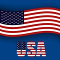 Independence Day Banner, fourth of july. American flag waving on the blue background. vector eps 10 Royalty Free Stock Photo