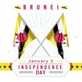 Independence Day of Brunei with Flag
