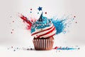 Independence Day cupcake for 4th July celebration