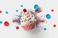 Independence Day cupcake for 4th July celebration