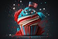 Independence Day cupcake for 4th July celebration