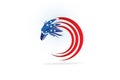 Logo Independence Day Eagle Flying USA American Flag