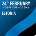 Independence day of Estonia. Flag and Patriotic Banner.