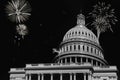Independence Day fireworks celebrations over U.S. Capitol in Washington DC Royalty Free Stock Photo