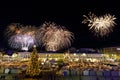 Independence day fireworks in Helsinki, Finland on December 06,