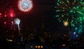 Independence day fireworks over Manhattan, New York city Royalty Free Stock Photo