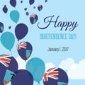 Independence Day Flat Greeting Card.