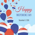 Independence Day Flat Greeting Card.