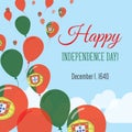 Independence Day Flat Greeting Card.