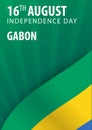 Independence day of Gabon. Flag and Patriotic Banner.