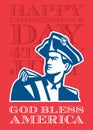 Independence Day Greeting Card-American Patriot Soldier Bust