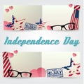 Independence day greeting card, flyer. Independence day poster. Patriotic banner for website template. Usable for 4th of July Royalty Free Stock Photo