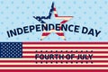 Independence day greeting card, flyer. Independence day poster. Patriotic banner for website template. Vector. Royalty Free Stock Photo