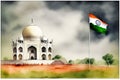 Independence Day of India. Illustration in watercolor style. Generative AI. Royalty Free Stock Photo